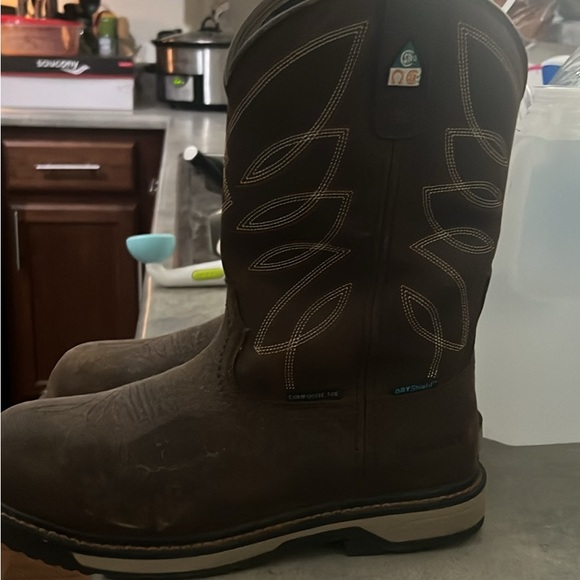 Brown Leather Ariat Women’s Work Boots, Composite toe, size 9.5 - Picture 3 of 3